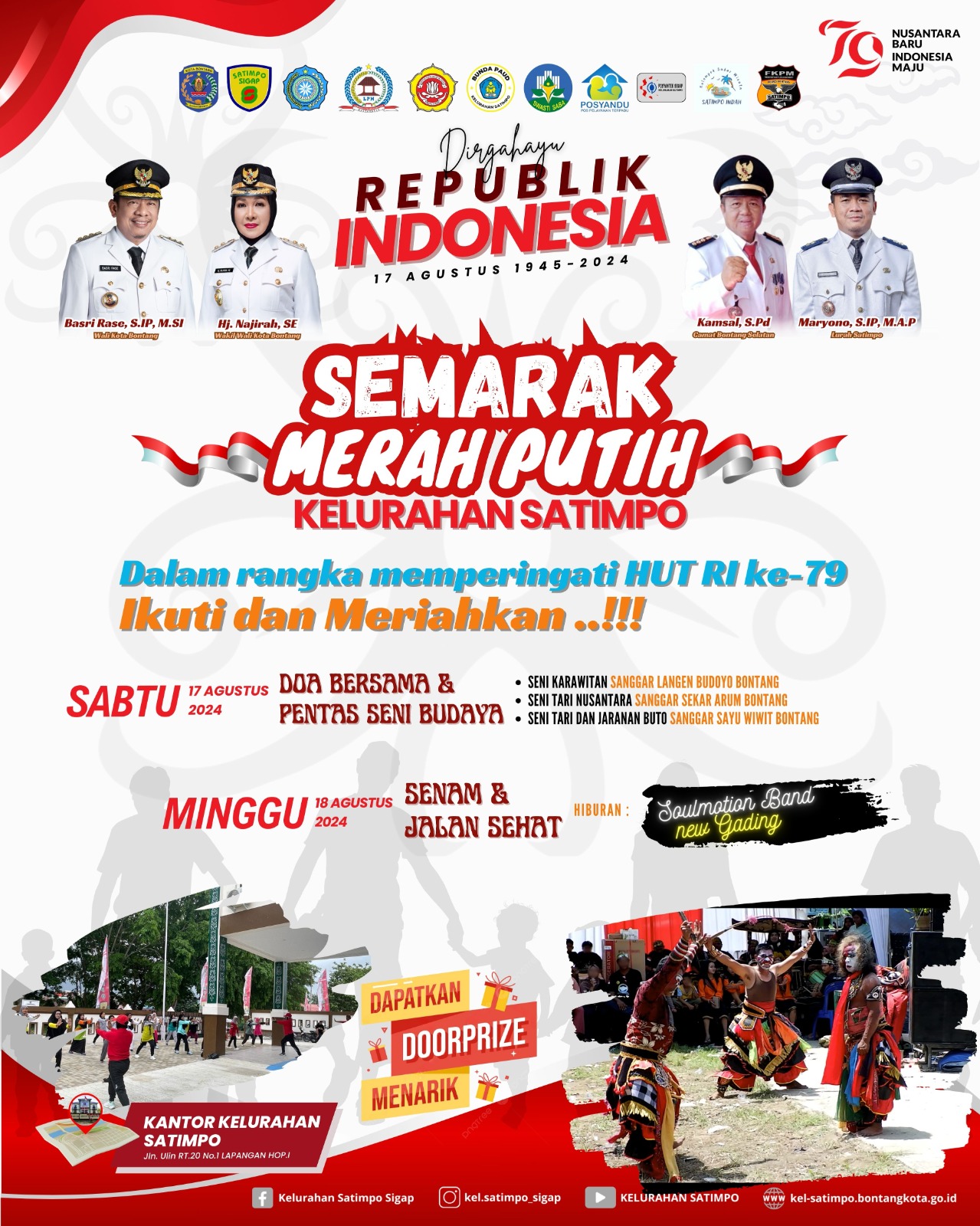 Flayer semarak pentas seni dan buadaya Kelurahan Satimpo perayaan HUT RI 2024.(ist) 