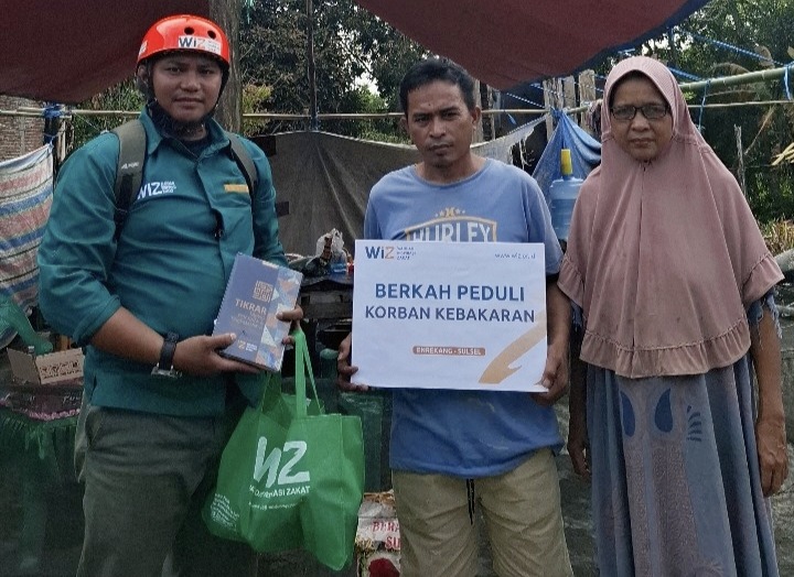 WIZ Enrekang Salurkan Bantuan Kepada Korban Kebakaran di Pelosok Maiwa