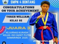 Siswa SMPN 4 Bontang Sabet Juara 3 di Kejurnas Kurash 2025