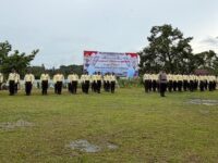 Peserta pelatihan dasar satpam Gada Pratama garapan Dispora Kukar. (dok : Arif/expresi)