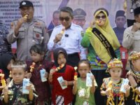 Gerakan Masyarakat Hidup Sehat (Germas) dan Gerakan Minum Susu (Gerimis) yang digelar di Kecamatan Sandaran (dok : Ahm/expresi)