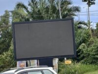 Videotron di Simpang empat Loktuan, Bontang Utara, Kota Bontang