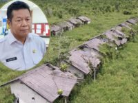 Deretan rumah KORPRI di Sangatta Utara tampak terbengkalai dan ditelan semak belukar. (Dok: tio/expresi)