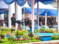 Wali Kota Balikpapan Rahmad Mas’ud saat memimpin upacara HUT Kota Balikpapan (dok: expresi)