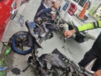 Kondisi motor yang tertabrak di Jalan Sudirman Kota Balikpapan (dok: Expresi)