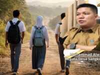 Kepala Desa Muhammad Alwi menyoroti belum tuntasnya pembangunan akses Ring Road.(Dok: tio/expresi)
