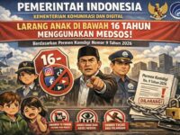 Ilustrasi pelarangan medsos untuk anak usia di bawah 16 tahun (dok: AI)
