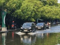 Banjir Rob jalan menuju Bontang Kuala (dok:ist)