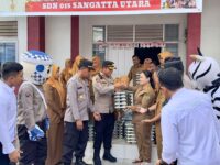 Penyaluran perdana Program Makan Bergizi Gratis (MBG) oleh SPPG Polres Kutai Timur di SDN 015 Sangatta Utara.(Dok: istimewa)