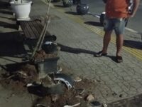 Fasilitas Umum di Jalan Ahmad Yani Bontang yang dirusak (dok:ist)
