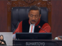 Ketua MK Suhartoyo di Sidang Pengucapan Putusan/Ketetapan di Gedung Mahkamah Konstitusi, Jakarta, Kamis (23/7/2026). (Foto: Tangkapan Layar YouTube MK RI)